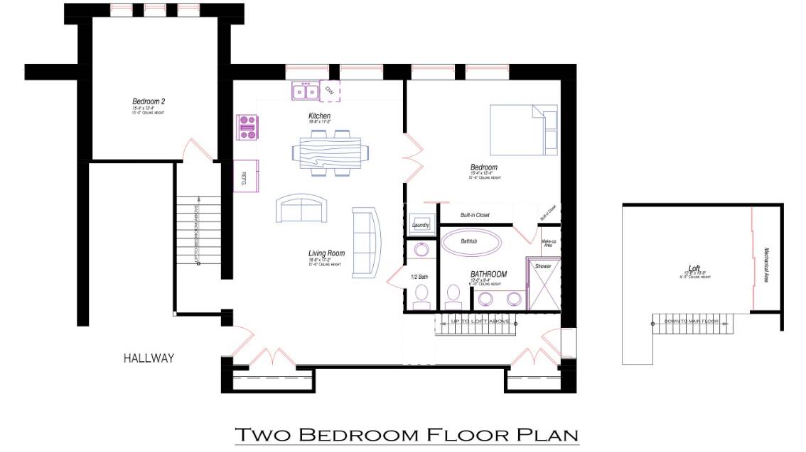 2 Bedroom Floor Plan