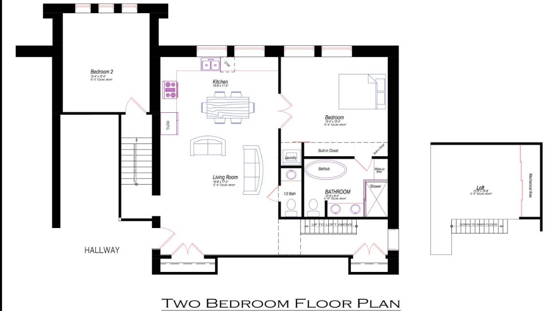 2 Bedroom Floor Plan